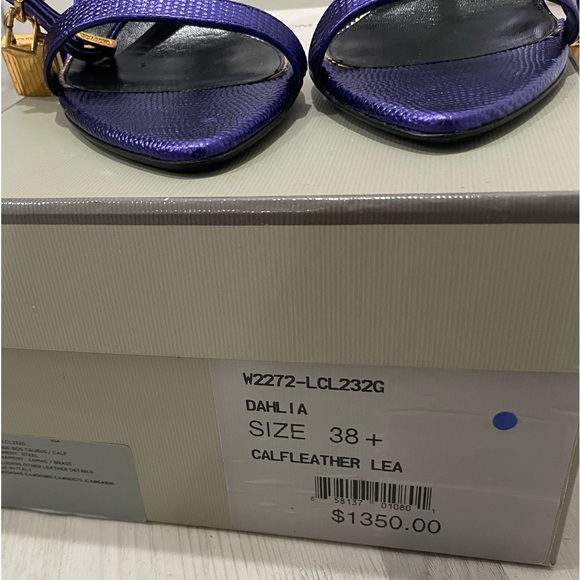 Tom Ford Padlock Sandal Purple Snakeskin 38.5 - Picture 6 of 8